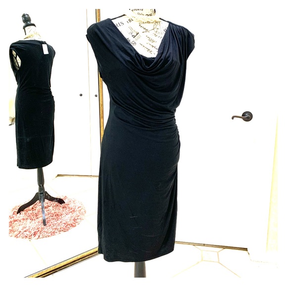 $98🌺Ann Taylor Cowl Neck Side Ruched Sheath Dress - Picture 2 of 10